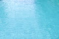 Beautiful refreshing blue swimming pool water. Close up, selective focus. Blue background Royalty Free Stock Photo