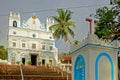 The beautiful Reis Magos Church in Verem Barde