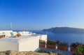 Beautiful relax sea view terrace, Santorini island, Greece Royalty Free Stock Photo