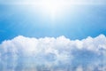 Bright light from heaven, light of hope and happyness from skies Royalty Free Stock Photo