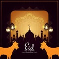 Beautiful religious Eid Al Adha mubarak background design Royalty Free Stock Photo