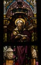 Beautiful religiously decorated windows of the Basilica of St Peter and St Paul at Vysehrad, Prague Royalty Free Stock Photo