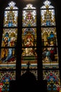 Beautiful religiously decorated windows of the Basilica of St Peter and St Paul at Vysehrad, Prague Royalty Free Stock Photo