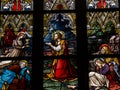 Beautiful religiously decorated windows of the Basilica of St Peter and St Paul at Vysehrad, Prague Royalty Free Stock Photo