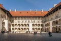 Beautiful renaissance courtyard of Wawel Castle, Krakow, Poland