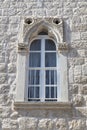 Beautiful renovated window in a stone house