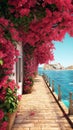 Beautiful resort promenade with blooming colorful oleanders against 1690448776767 2