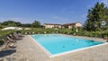 Beautiful resort with swimming pool in the Tuscan countryside, Pontedera, Pisa, Tuscany, Italy Royalty Free Stock Photo