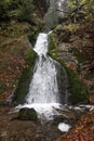 Beautiful Resovske vodopady waterfalls in Nizky Jesenik mountains in Czech republic during autumn