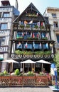Beautiful restaurant La Coronne of timber beamed architecture in Rouen, Normandy, France.
