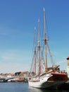 A beautiful resting sail boat