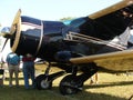 Beautiful restored Beechcraft Be17 Staggerwing in the morning light.