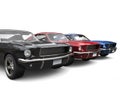 Beautiful restored vintage American muscle cars