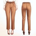 beautiful retro High-waisted pants clipart illustration