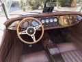 Beautiful retro interior design of British vintage car model Morgan