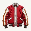 beautiful retro Letterman jacket clipart illustration