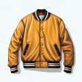 beautiful retro Letterman jacket clipart illustration