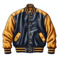 beautiful retro Letterman jacket clipart illustration