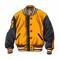 beautiful retro Letterman jacket clipart illustration