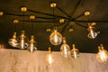 Beautiful retro lighting decor in coffee shop Royalty Free Stock Photo