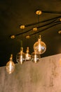 Beautiful retro lighting decor in coffee shop Royalty Free Stock Photo