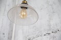 Retro lighting decor on concrete wall background. Royalty Free Stock Photo