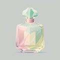 Beautiful retro perfume bottle with pastel colors. Generative Ai