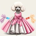 beautiful retro Poodle skirt clipart illustration Royalty Free Stock Photo