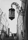 Beautiful retro street lamp in Old Town in Tallinn Royalty Free Stock Photo