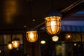 Beautiful Retro style lighting decor bulb decor in restaurant Royalty Free Stock Photo