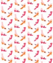 Beautiful retro woman shoes seamless pattern.