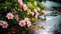Beautiful Rhododendron In The Rain: Fujifilm Pro 400h Mobile Wallpaper