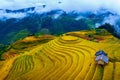 Beautiful Rice terraces at Mam xoi viewpoint in Mu cang chai, Vietnam