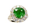 Beautiful ring with green gem