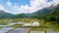 Beautiful Rinjani foothill with colorful farmland