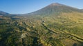 Beautiful Rinjani volcano under blue sky