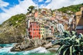 Beautiful Riomaggiore fisherman village at Cinque Terre, Italy