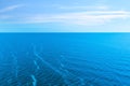 Beautiful ripply sea under sky with clouds Royalty Free Stock Photo