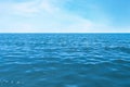 Beautiful ripply sea under sky with clouds Royalty Free Stock Photo