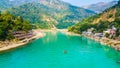 Beautiful Rishikesh town on the banks of Ganga river in Uttarakhand, India Royalty Free Stock Photo