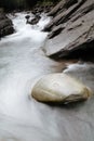 Beautiful river flow over the stone