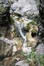 Beautiful river flowing in mountain canyons, slovenia Royalty Free Stock Photo