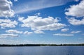 Beautiful river landscape. Lake surface on a sunny perfect day Royalty Free Stock Photo