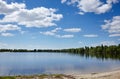 Beautiful river landscape. Lake surface on a sunny perfect day Royalty Free Stock Photo
