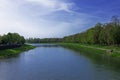 river landscape in spring time Royalty Free Stock Photo