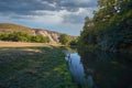 Beautiful river, a lot of greenery and trees Royalty Free Stock Photo