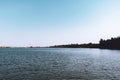 Beautiful river of Mangalore, with small fishing boats parked. Royalty Free Stock Photo