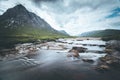 Beautiful river mountain landscape scenery in Glen Coe, Scottish Highlands, Scotland Royalty Free Stock Photo