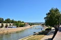 Beautiful river Nisava with park in city of Nis