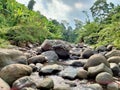 Beautiful river rokcs in Lombok jungle Royalty Free Stock Photo